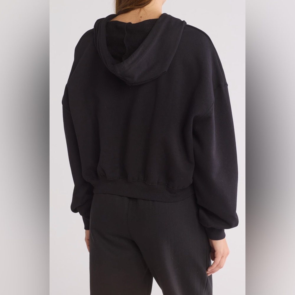 RVCA Black Cropped Oversized Hoodie - Picture 3 of 5